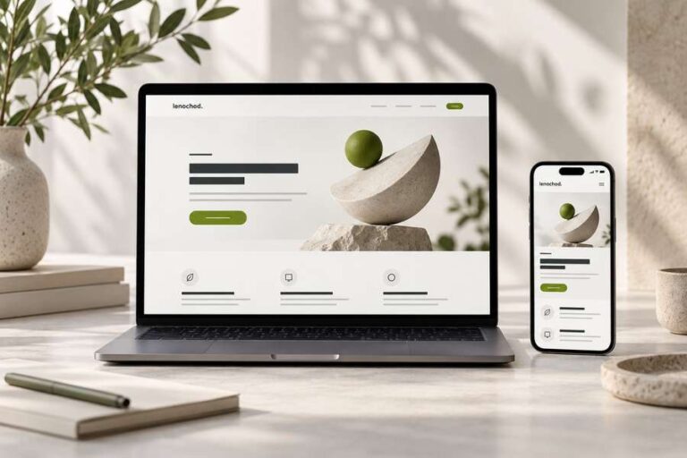 Ilustrační vizualizace: landing page.