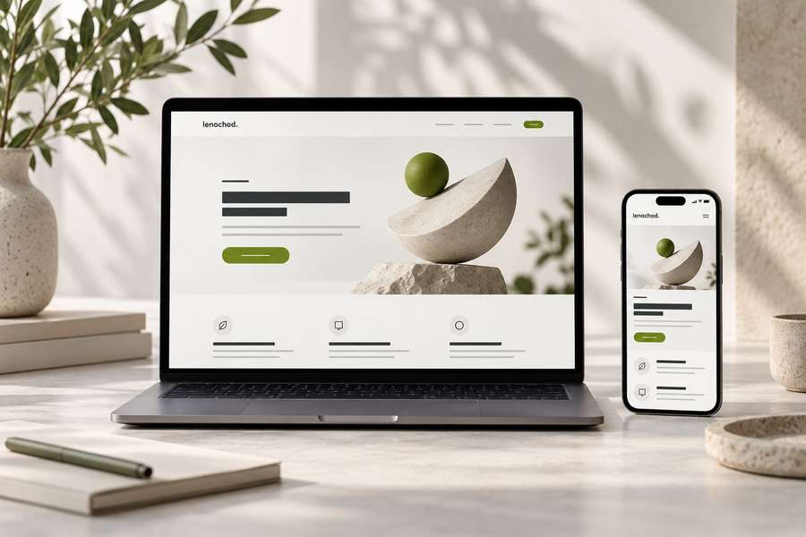 Ilustrační vizualizace: landing page.